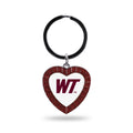 Rico Industries Ncaa West Texas A&M Buffaloes Ncaa Rhinestone Heart Colored Keychain, Maroon, 3-Inches In Length
