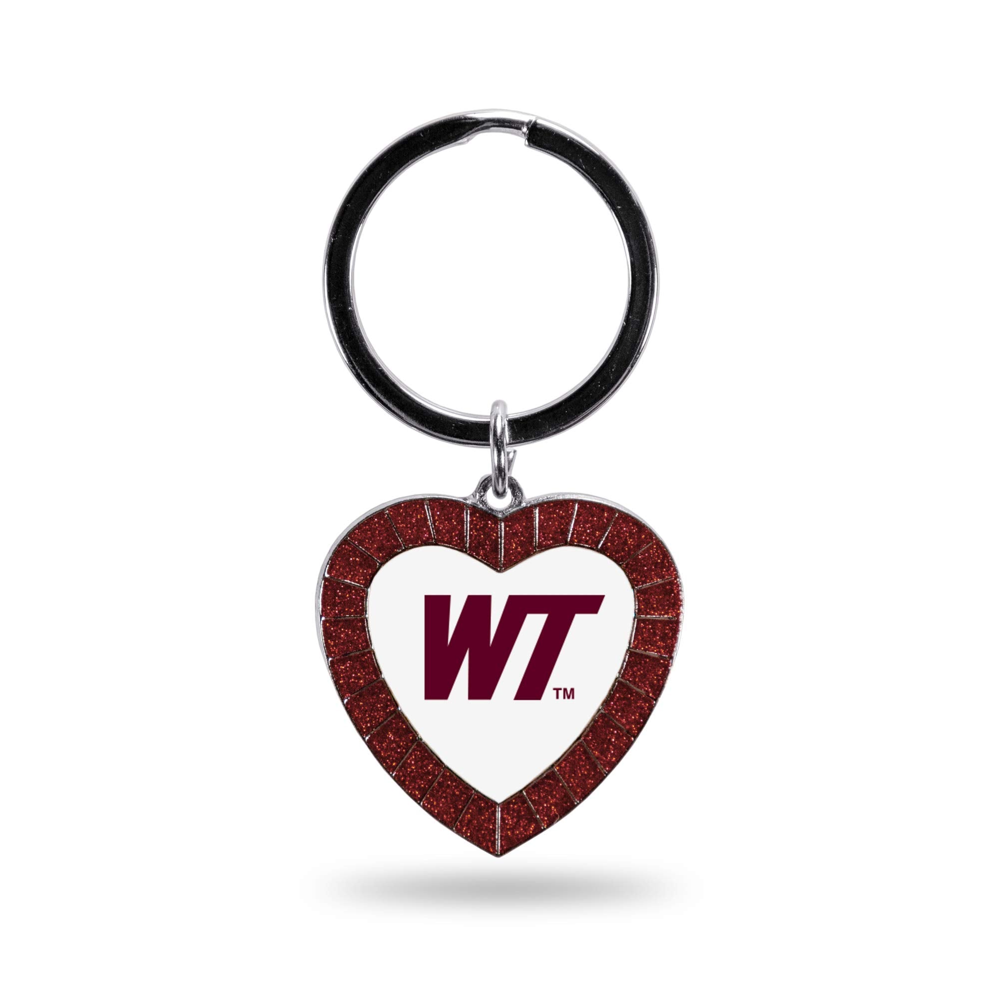 Rico Industries Ncaa West Texas A&M Buffaloes Ncaa Rhinestone Heart Colored Keychain, Maroon, 3-Inches In Length