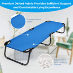 Gymax Folding Camping Cot, Portable Ultralight Compact Sleeping Cot Bed For Adults With Oxford Fabric, For Outdoor Travel Backpa