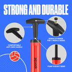 Sportbit Ball Pump With 3 Needles, Nozzle, Extension Hose, Pouch - Great Air Pump For Exercise Sport Balls - Football & Soccer,