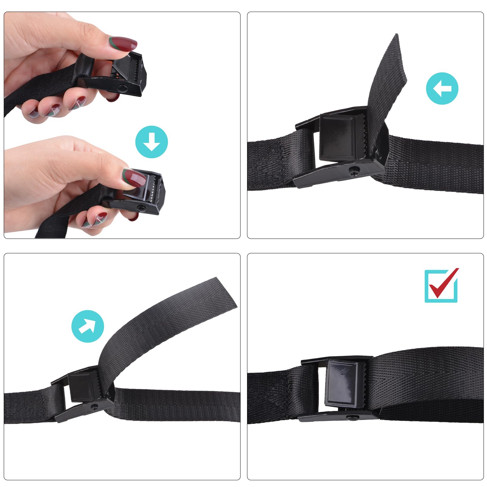Azarxis Ratcheting Lashing Strap With Heavy Duty Cam Buckle Tie Down Webbing Strraps (Army Green - 4 Pack, 118 Inch)
