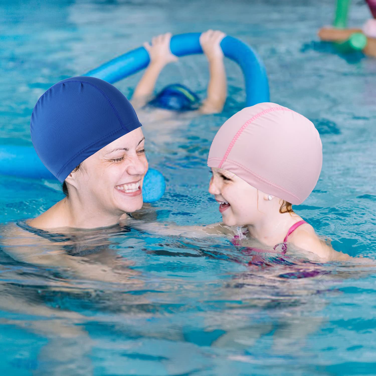 3Pcs Elastic Swim Caps, Swimming Caps Bathing Caps Unisex Swim Caps For Boys Girls Kids Adults Women Men Comfortable Non-Slip Sw