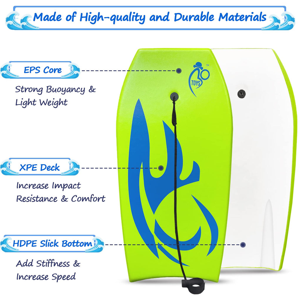Bo-Toys Body Board Lightweight With Eps Core (Green, 41-Inch)