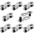 Hotop 8 Pairs Bicycle Missing Link For 6, 7, 8, 9, 10 Speed Chain, Silver, Reusable (9 Speed)