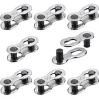 Hotop 8 Pairs Bicycle Missing Link For 6, 7, 8, 9, 10 Speed Chain, Silver, Reusable (9 Speed)
