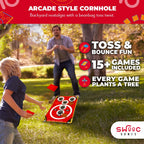 Swooc Games - Coney Island Toss - Arcade Style Cornhole Board Set W/Carrying Case & 15+ Games - Corn Hole Games For Adults - Kid