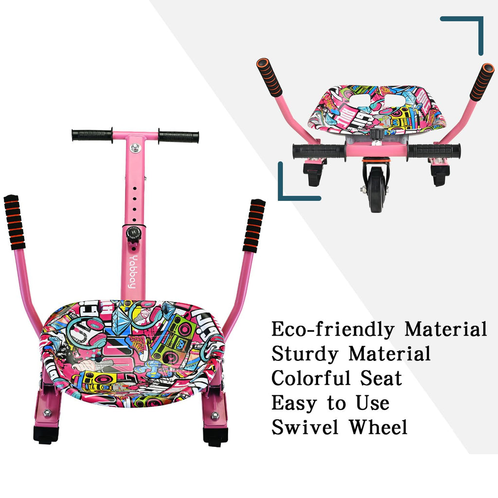 Eco-Friendly Hoverboard Seat Attachment - Cool Seat, Swivel Wheel, Adjustable Length - Compatible With 6.5, 8, 8.5, 10 Hoverboar