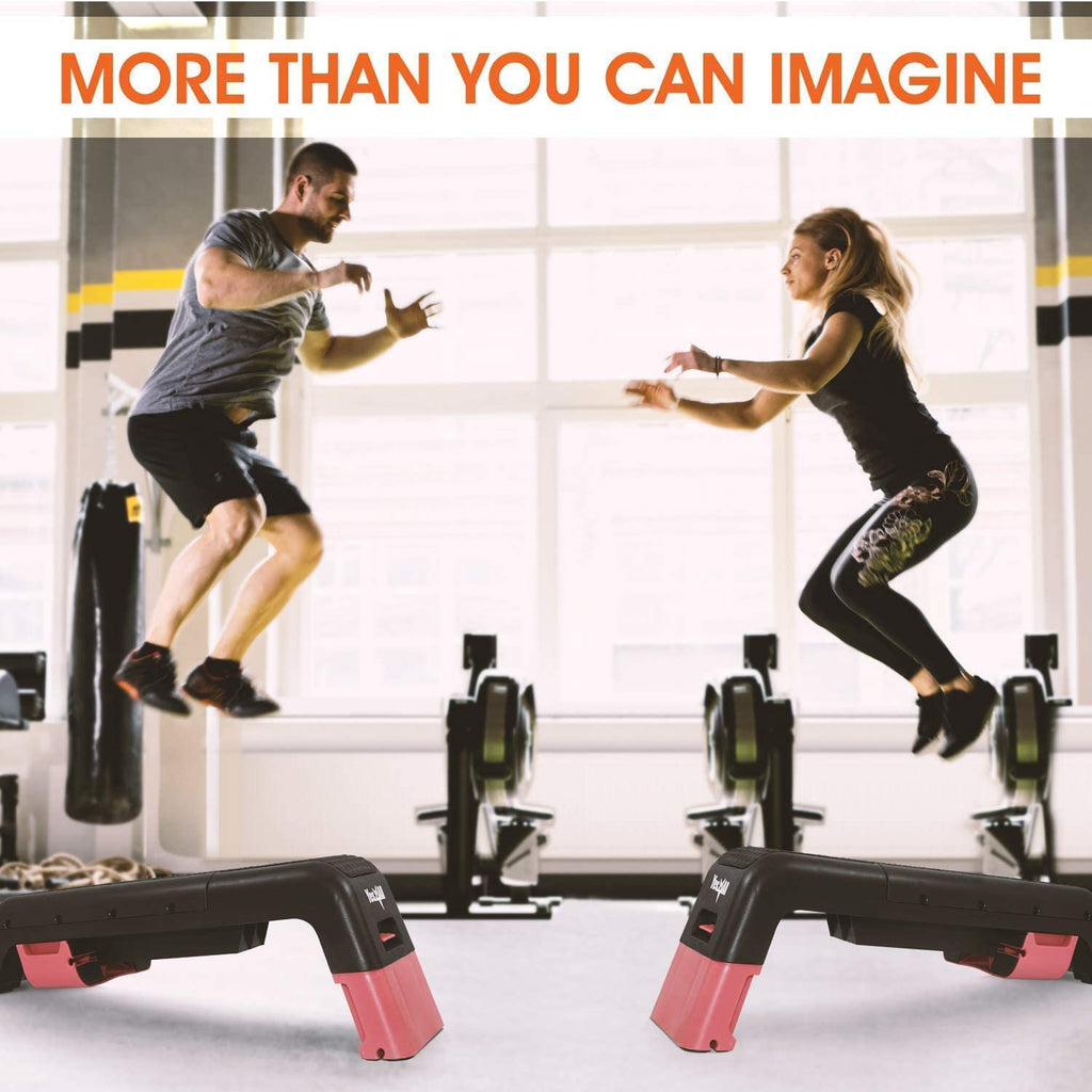Yes4All Multifunctional Fitness Aerobic Step Platform/Aerobic Deck, Household Step Workout Bench For Home Gym (Red/Black)