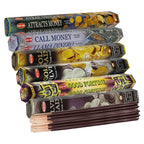 Hem Incense Sticks Variety Pack 29 And Incense Stick Holder Bundle With 6 Money And Good Luck Fragrances