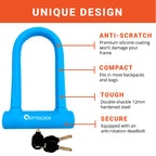 Ottolock Sidekick Compact U-Lock | Lightweight Silicone-Coated Bike Lock (Blue)