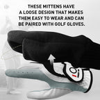 Finger Ten Winter Golf Gloves Men Mitts Mitten Warm Fleece In Pair, Pull Up Fit Soft Comfortable Set (Black, Large)