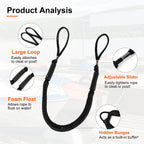 Bungee Dock Lines, 4 Feet Bungee Shock Cords Bungee Docking Rope Mooring Rope For Boat,Pwc,Jet Ski,Pontoon,Kayak,Canoe,Power Boa