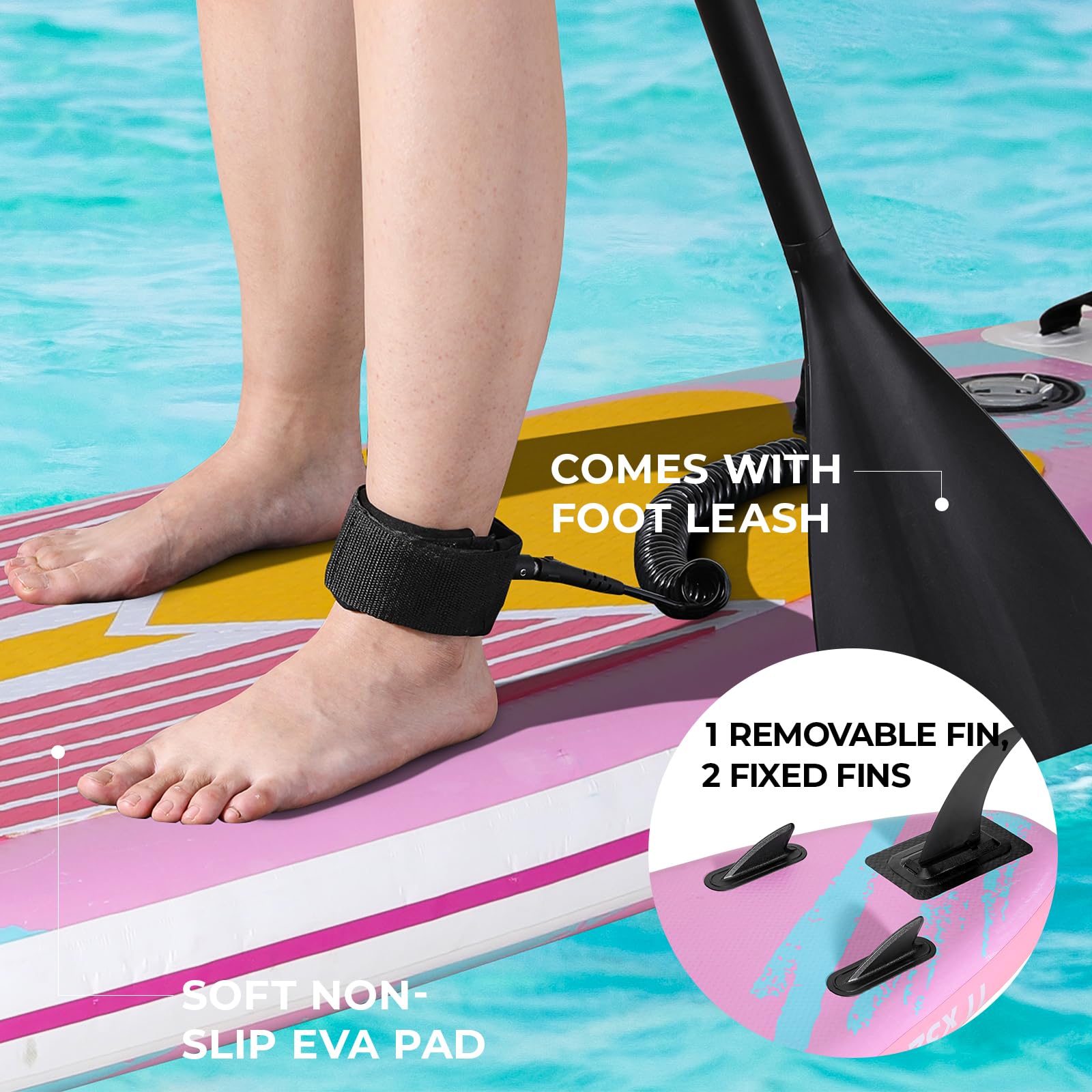 Tlsunny Inflatable Stand Up Paddle Board W/Sup Accessories, 11'  32.3'' Surf Board W/ 3 Fins Paddleboard, 12-15 Psi Hand Pump, R