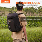 Vevor Cooler Backpack, 20L Capacity, Waterproof And Leakproof, Adjustable Shoulder Straps, Lightweight, Black
