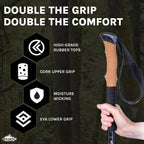 Cascade Mountain Tech Trekking Poles - 3K Carbon Fiber Walking Or Hiking Sticks With Quick Adjustable Locks (Set Of 2) , Black