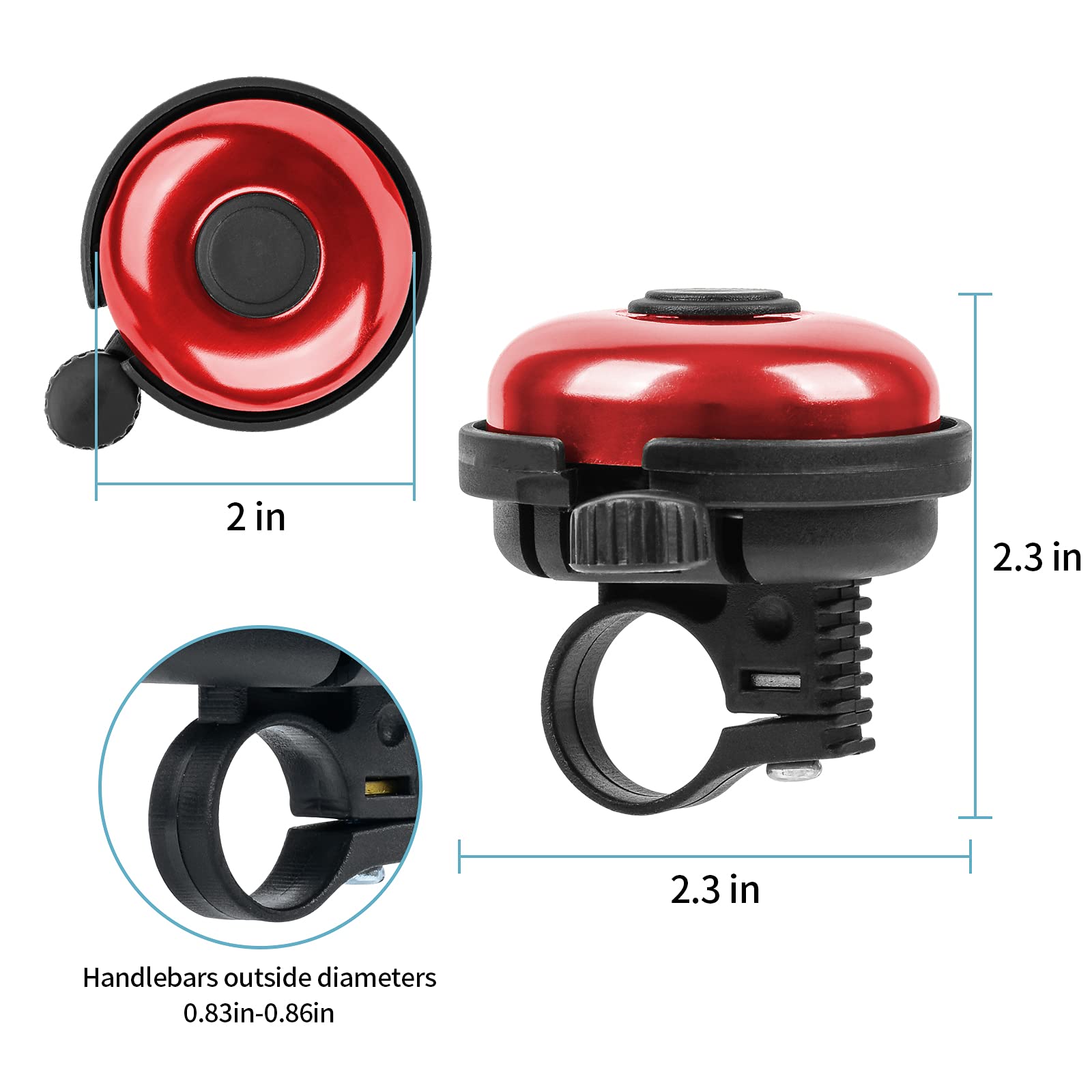 Xthuge Classic Bike Bell, Aluminum Bicycle Bell, Loud Crisp Clear Sound Bicycle Bike Bell For Adults Kids(Green-Left Hand Use)