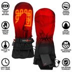Actionheat Aa Battery Heated Mittens For Men, Women - Softshell Mittens W/Adjustable Gauntlet, Textured Grip Black