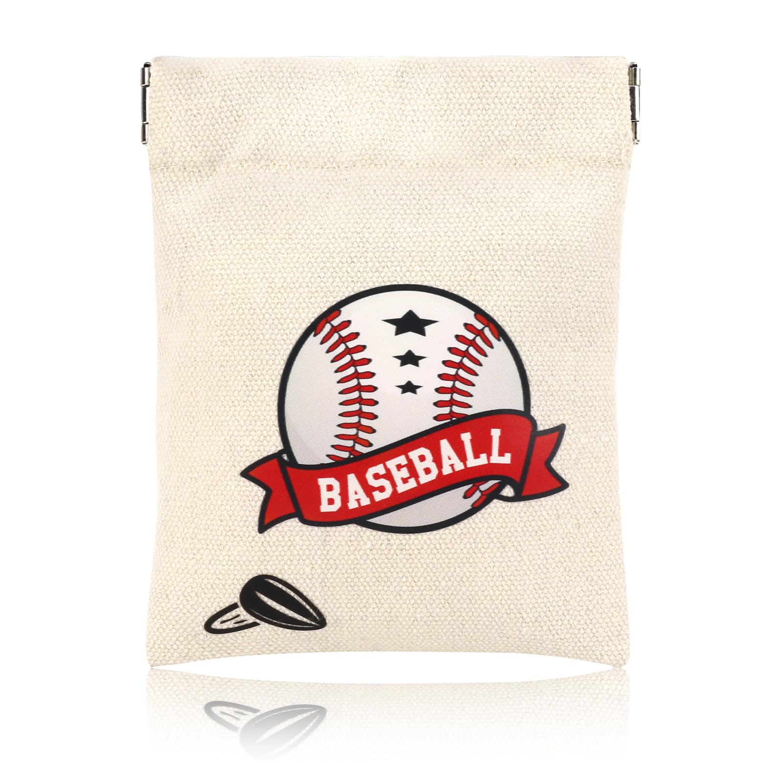 DOSTATNI Baseball Snack Bags Baseball Treat Bags Mini Storage Bag Canvas Favor Bag Squeeze Top Portable Base Ball Team Gift for 