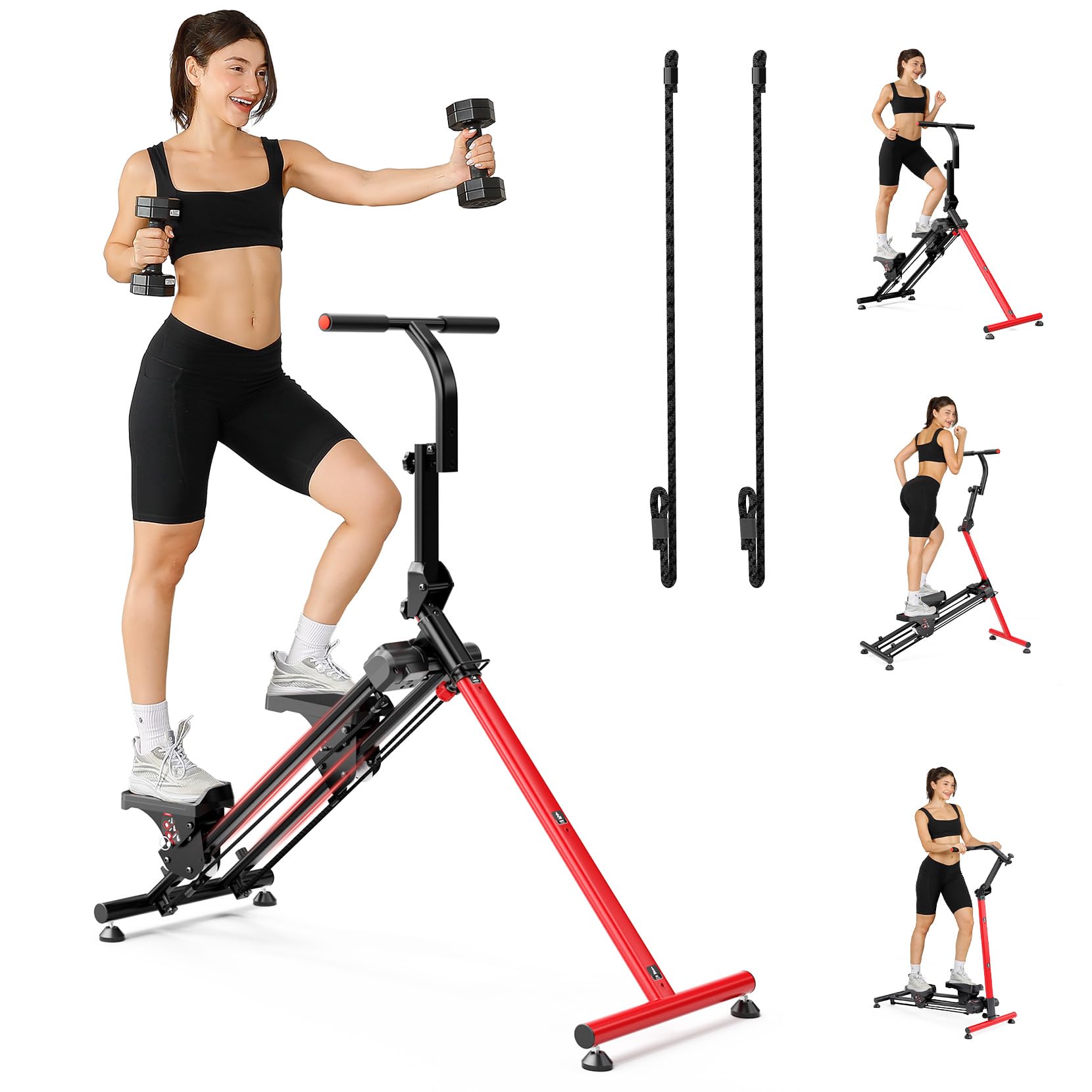 YOLEO Steppers for Exercise at Home, Adjustable Stair Stepper with 3 Workout Modes,Folding Cardio Stair Master with Ski Simulati