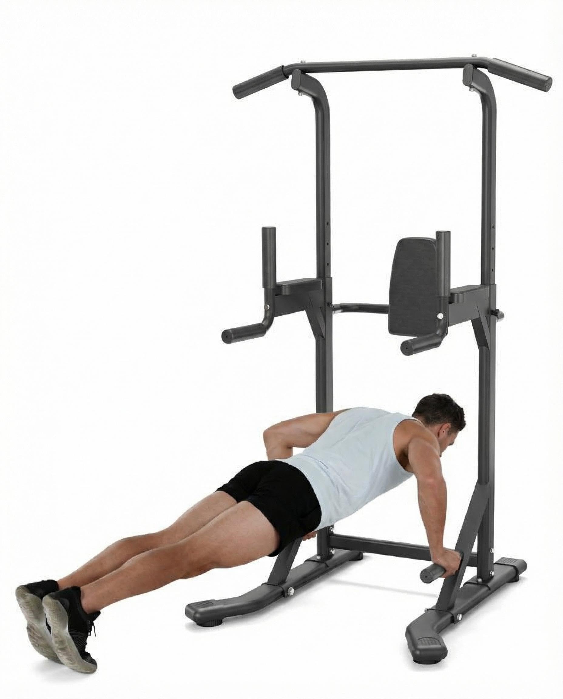 Power Tower Pull Up Bar & Dip Station, 450LB Weight Capacity, Heavy-Duty Carbon Steel Free Standing Home Gym for Pull-Ups, Dips,