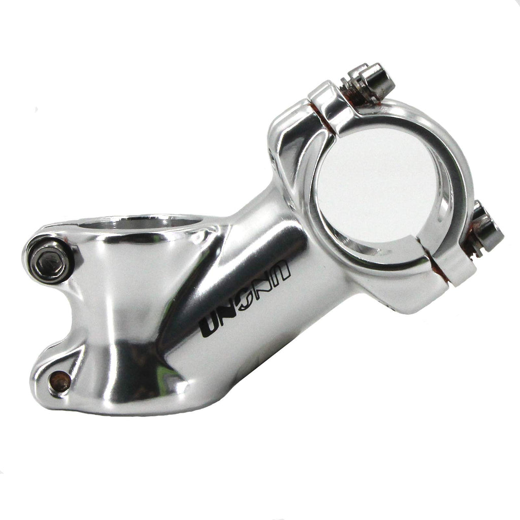 Meische Retro Silver 31.8 Stem 70Mm Mountain Bike Stem,35 Degree Bicycle Stem Riser Short Handlebar Stem For Mtb, Road Bike, Bmx