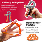 Fitbeast Grip Strength Trainer Kit Adjustable Resistance 2 Hand Grippers With Counters, Finger Stretcher Build Strength And Grip
