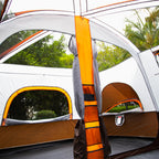 Ktt Large Family Cabin Tent 10-12 Person,2 Rooms,3 Storage Pockets,2 Bay-Windows 3 Doors And 3 Windows With Mesh,Straight Wall,W
