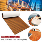 Zeeos Eva Foam Teak Decking Floor Sheet,Non-Skid-Self-Adhesive Flooring Synthetic Deck Marine Yacht Rv Boat Flooring Mats,Teak W