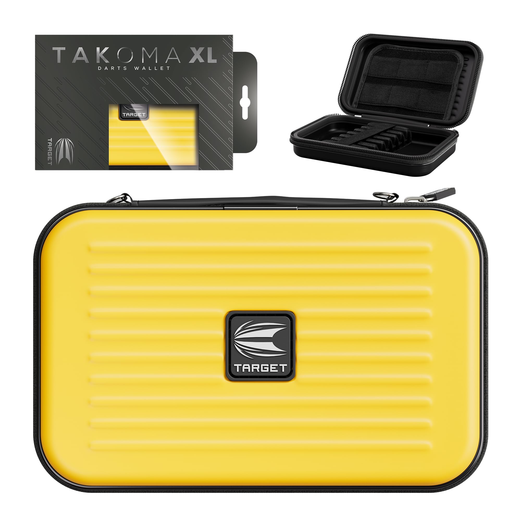Target Darts Takoma XL Darts Wallet Case, Yellow - Holds 6 Darts, Protective EVA Holder with Double Zip Lock Pouches - Professio
