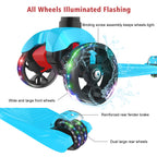 Allek Kick Scooter B02, Lean N Glide Scooter with Extra Wide PU Light-Up Wheels and 4 Adjustable Heights for Children from 3-12