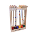 AmishToyBox.com Deluxe Croquet Game Set - 6 Player - with Wooden Stand (Three 28 Handles/Three 32 Handles)