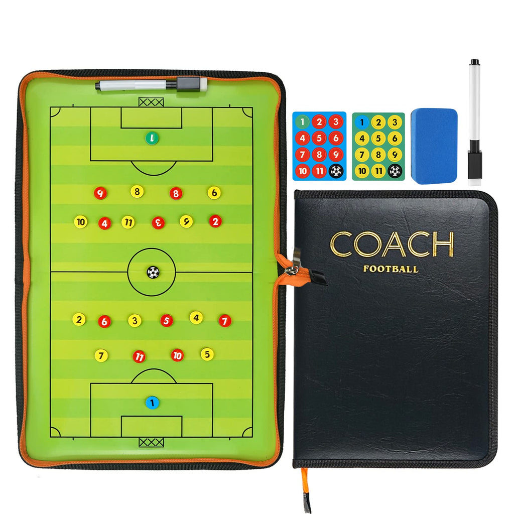 Roseflower Soccer Coaching Board, Magnetic Soccer Tactics Strategy Board, Erasable Coaches Clipboard With Magnets And Marker Pen