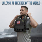 KRYLIX Tactical Weighted Vest Adjustable for Men and Women 0-40lbs Military Camo Black Color Options Heavy Duty Workout Vest wit