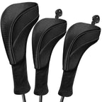 Golf Club Head Covers For Fairway Woods Driver Hybrids 3 Pieces Long Neck Mesh Sports Fan Golf Club Headcovers Set With Intercha