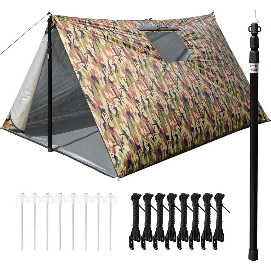 All-Round Protection:Lyn 4 Person Instant Pop Up Camouflage Shelter Emergency Tent,Thermal Waterproof Ultralight Bugout With Scr