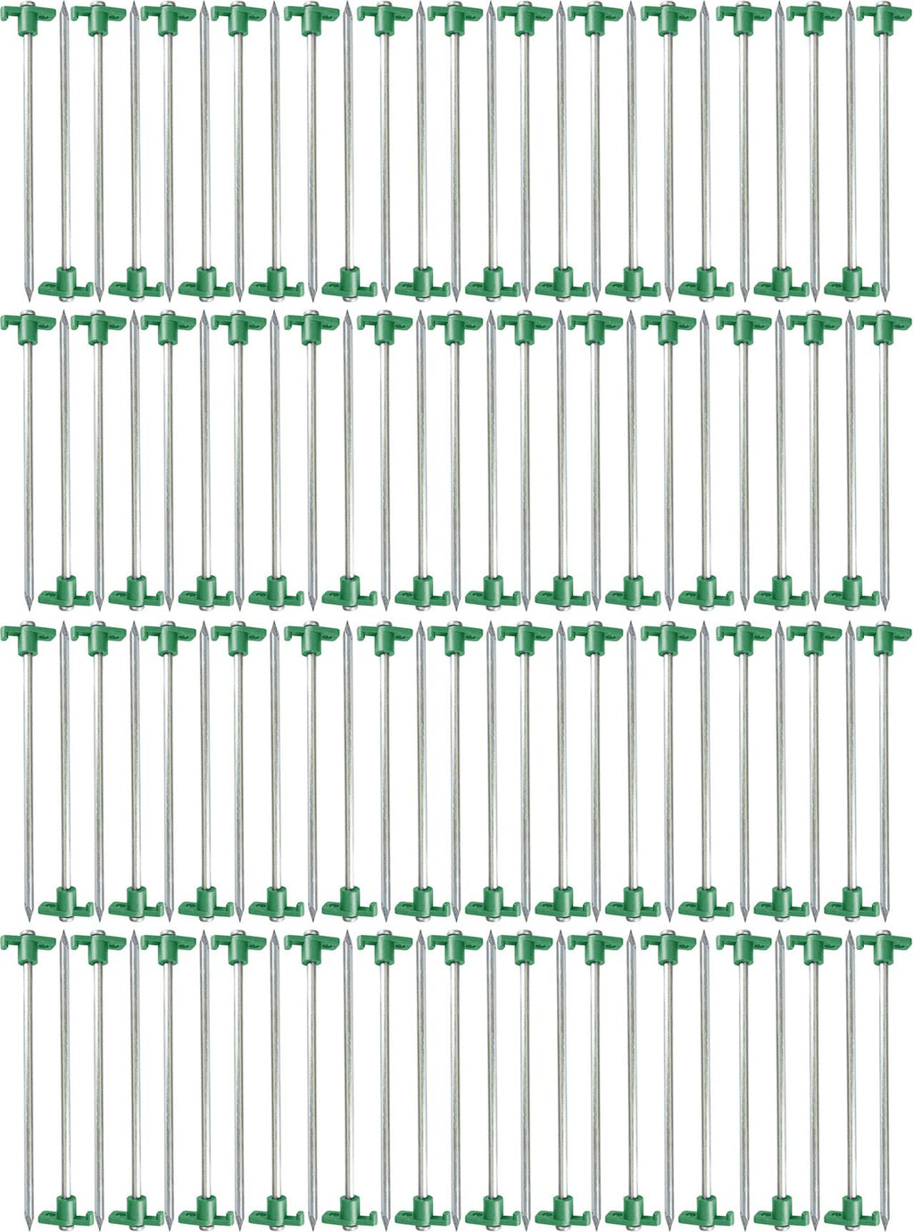 Tent Pegs Stakes T-Top Rubber Top With Heavy Duty Steel Nail Ground Spikes 10'' Long 100-Pack