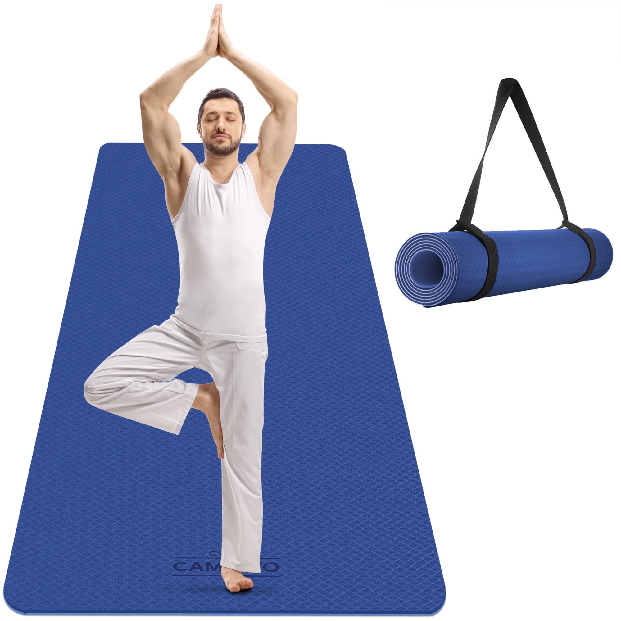 Cambivo Extra Wide Yoga Mat For Women And Men (72''X 32''X 1/4''), Eco-Friendly Sgs Certified, Large Tpe Exercise Fitness Mat Fo