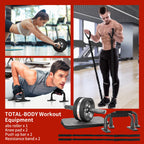 Entersports Abs Roller Wheel Kit, Exercise Wheel Core Strength Training Abdominal Roller Set With Push Up Bars, Resistance Bands
