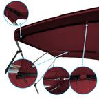 Savvycraft 4 Bow Bimini Replacement Top Canvas Cover 4 Bow 96'' L 67''-72'' W Burgundy Color