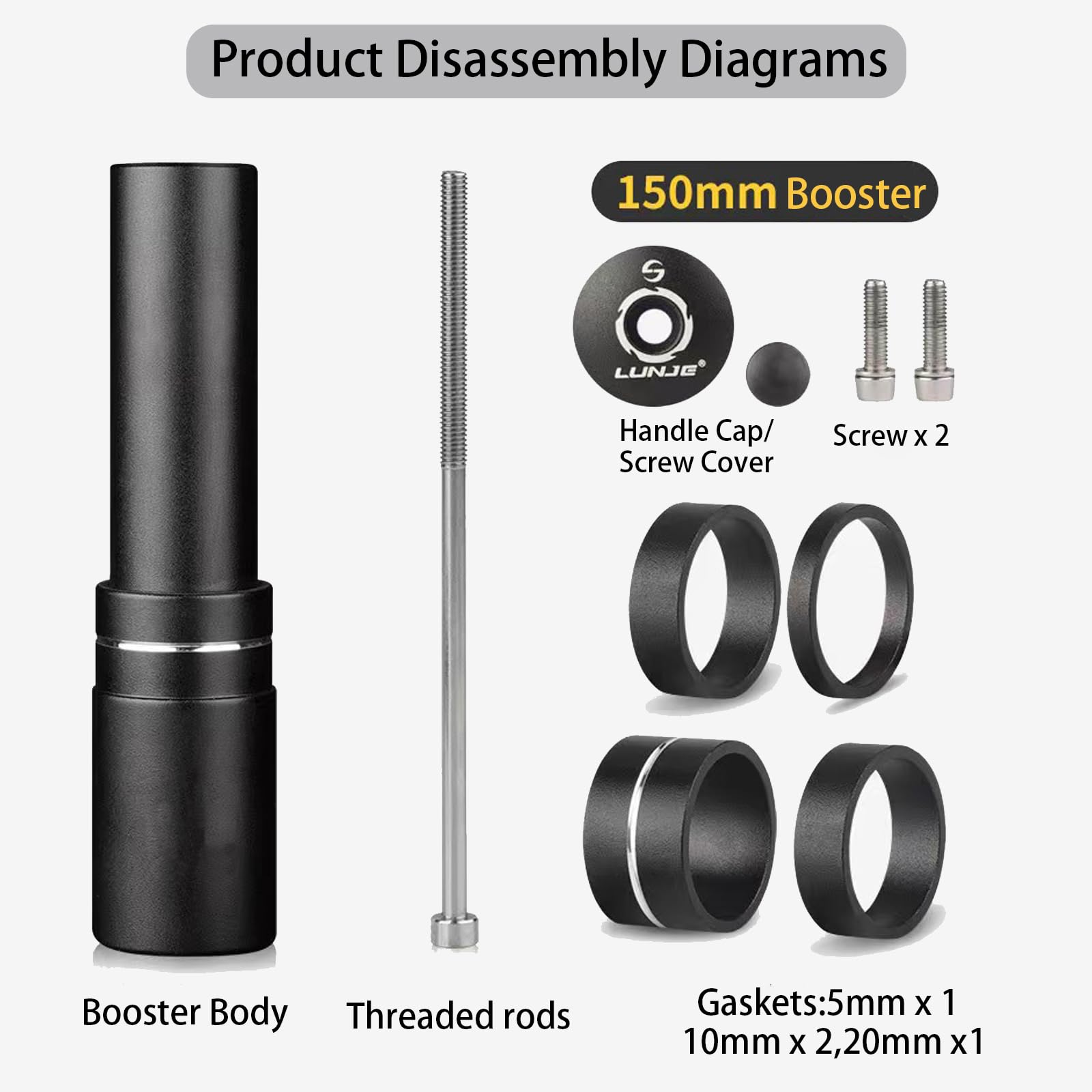 Groword Bike Stem Riser,Adjustable Mtb Stem,28.6Mm Bike Fork Aluminum Adjustable 150Mm,Bike Stem 31.8Mm,Adjustable 120 Degree 11