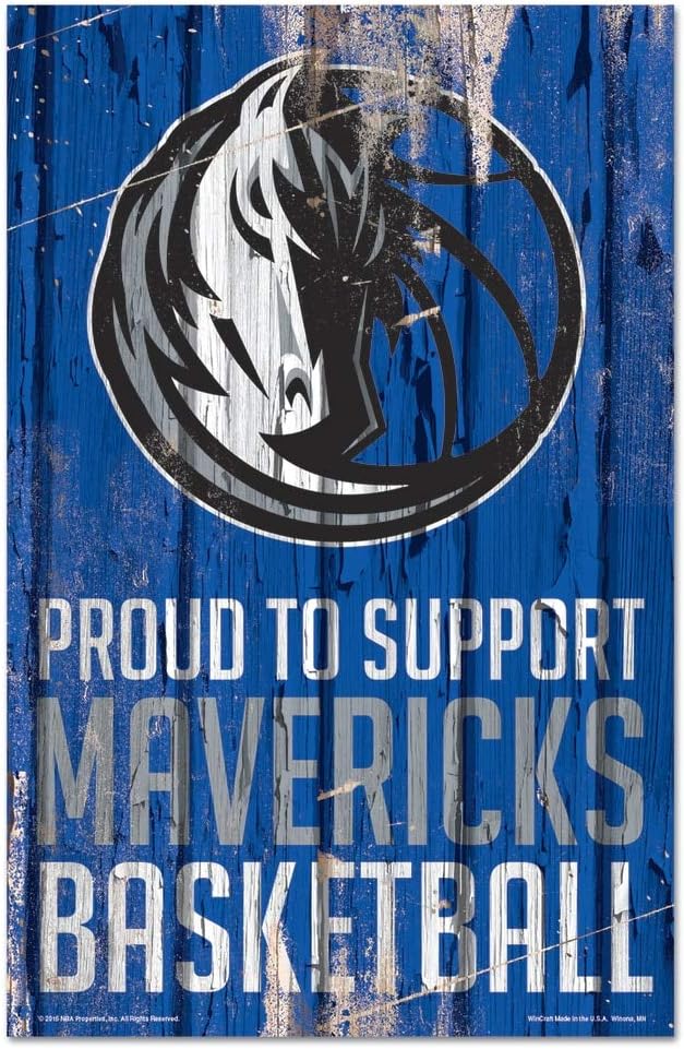 Dallas Mavericks?Sign 11x17 Wood Proud to Support Design