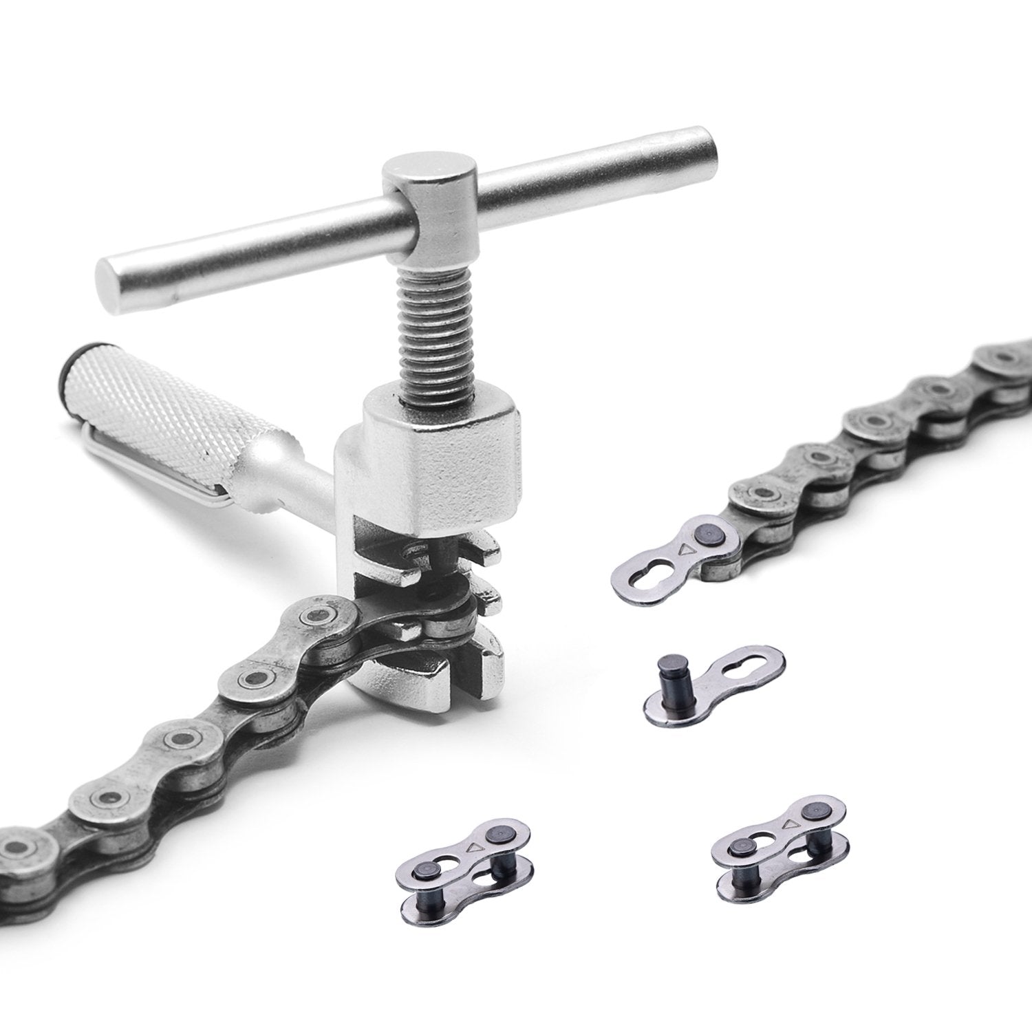 Hotop 8 Pairs Bicycle Missing Link For 6, 7, 8, 9, 10 Speed Chain, Silver, Reusable (6 7 8 Speed)