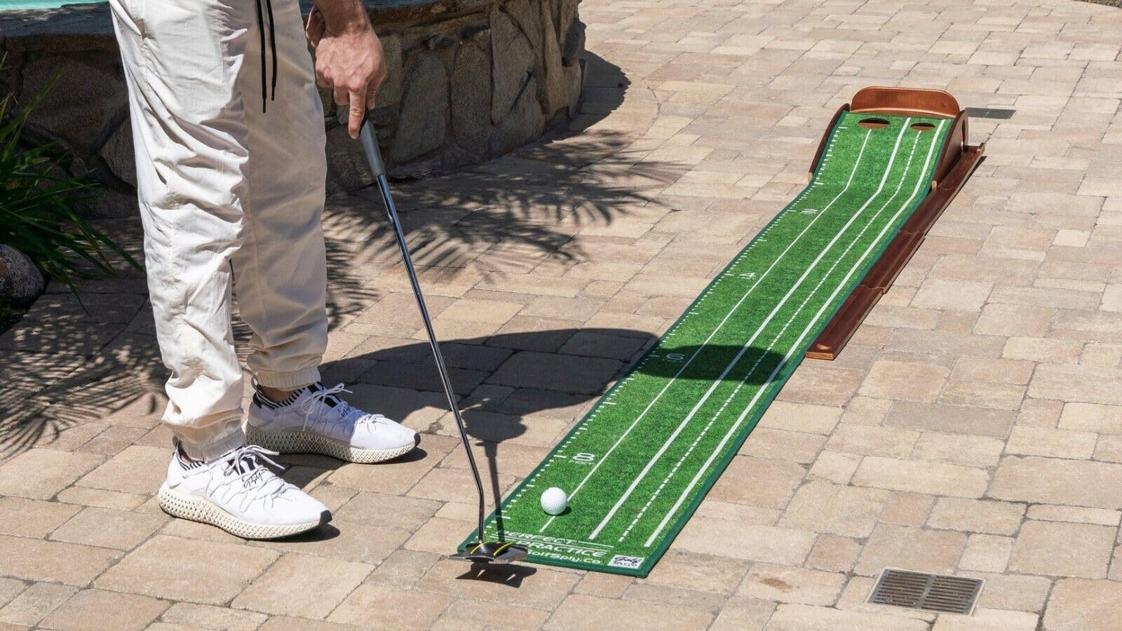 Perfect Practice Putting Mat - Indoor Golf Putting Green With 1/2 Hole Training For Mini Games & Practicing At Home Or In The Of