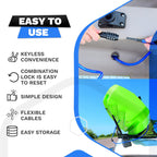 Dockslocks Anti-Theft Weatherproof Straight Security Cable With Resettable Combination Lock 25Ft