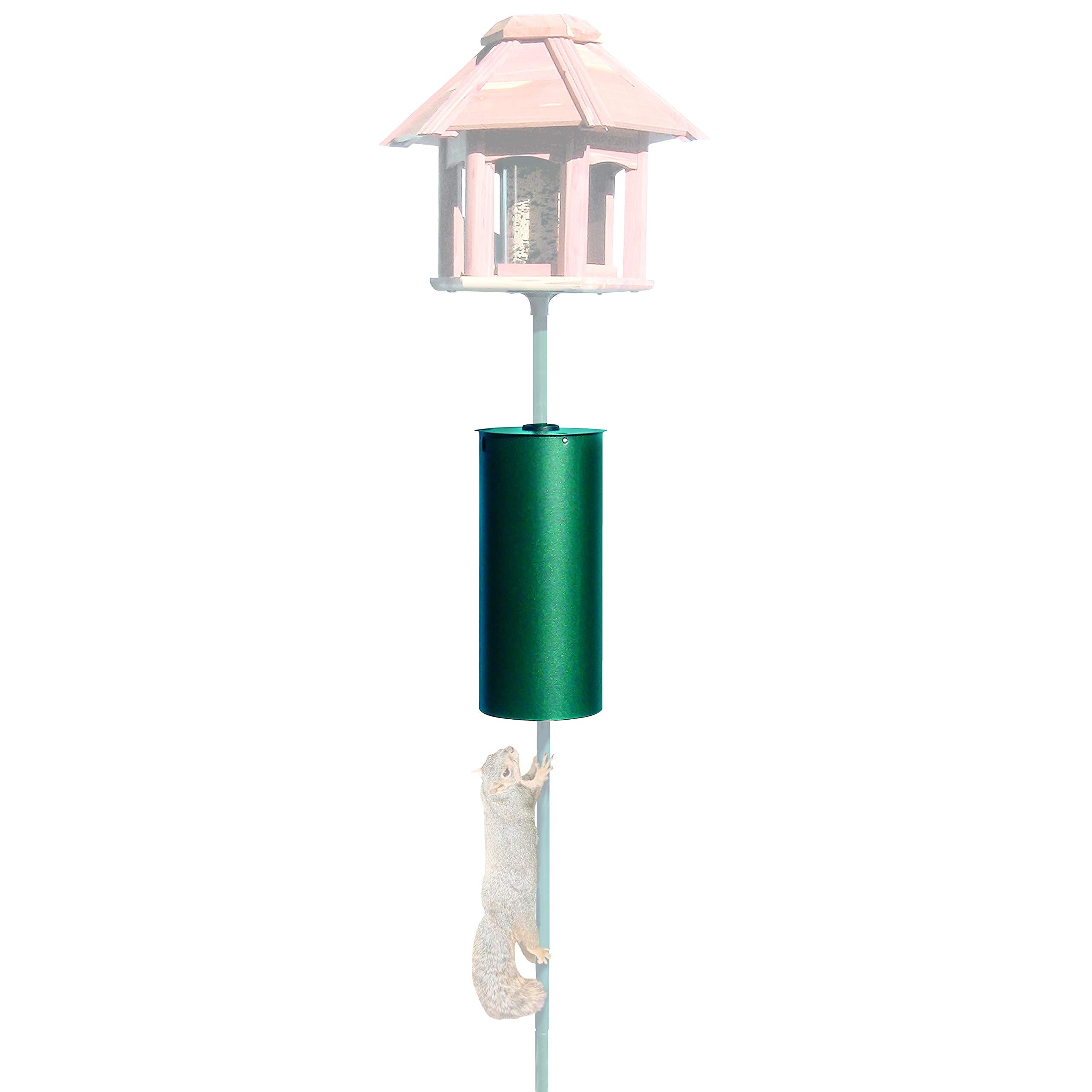 Perky-Pet 341 Metal Pole Squirrel Baffler, Green, 7.1L x 7.07W x 14.6H