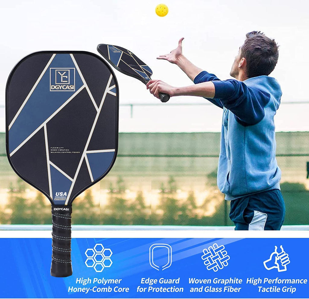 Yc Dgycasi Graphite Pickleball Paddles Set Of 2, 2023 Usapa Approved, Carbon Fiber Surface (Chs), Polypropylene Honeycomb Core,