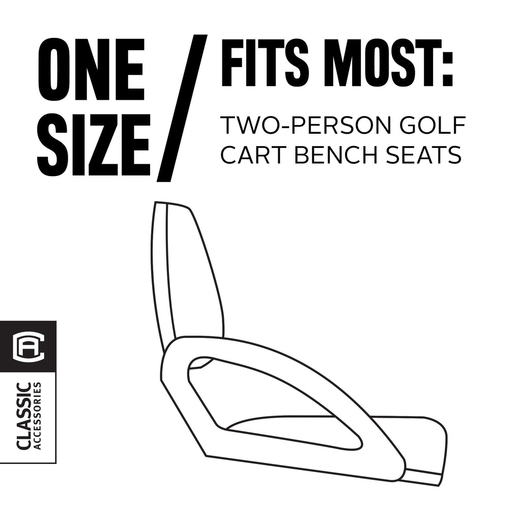 Classic Accessories Fairway Neoprene Paneled Golf Cart Seat Cover, Navy News/Black