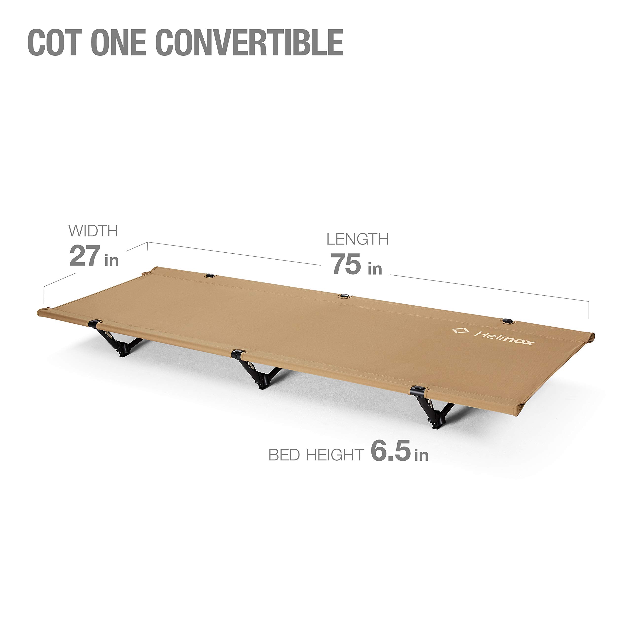 Helinox Cot One Lightweight, Compact, Collapsible, Portable Camping Cot, Regular, Coyote Tan