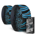 ALIEN PROS Bike Handlebar Tape Carbon Fiber (Set of 2) Black Blue - Enhance Your Bike Grip with These Bicycle Handle bar Tape - 