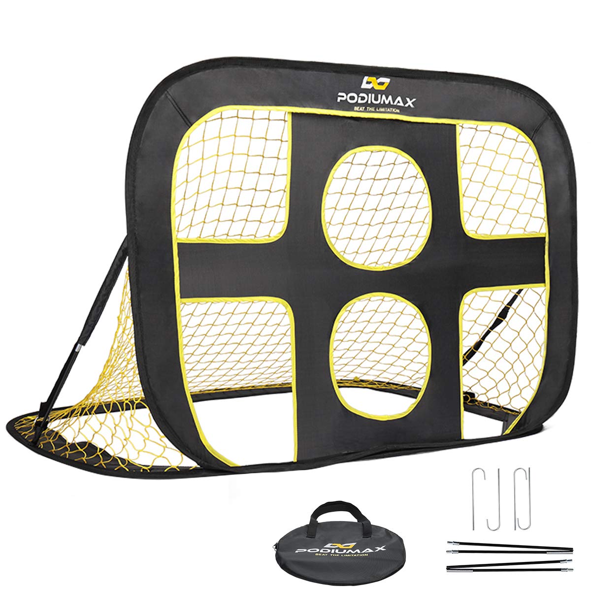 Podiumax 2 In 1 Pop Up Kids Soccer Goal - Indoor/Outdoor Soccer Target Net For Improving Passing And Shooting Accuracy | Portabl
